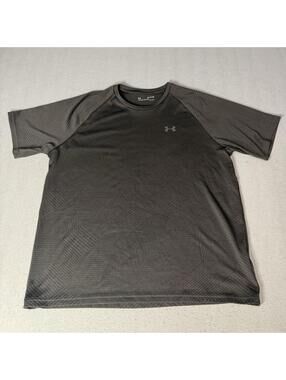Under Armour HeatGear T-Shirt Mens XL Black Pattern Athletic Loose Fit Gym
